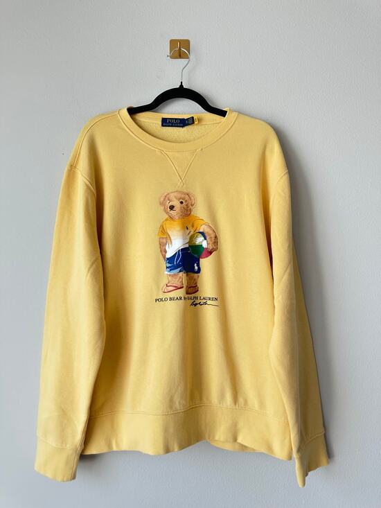 Polo by Ralph Lauren Other - Polo Ralph Lauren Polo Bear Beach Ball Fleece Crewneck Sweatshirt XL Yellow